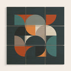 Mid Century Geometric 11/2 Wood Wall Art Gallery Image 1