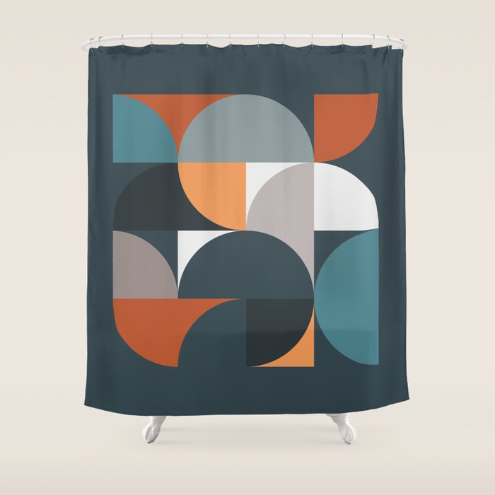 Mid Century Geometric 11/2 Shower Curtain Gallery Image 1