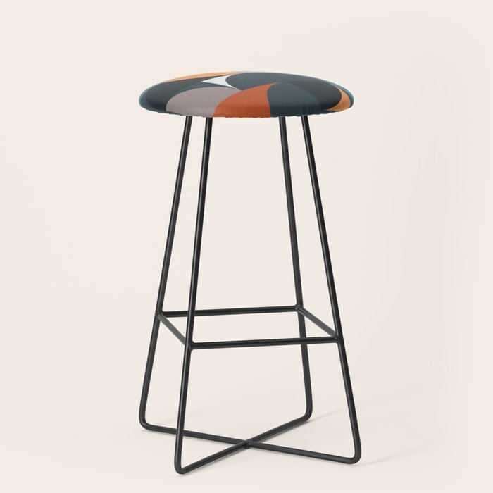 Mid Century Geometric 11/2 Stool Gallery Image 1