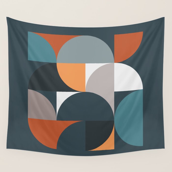 Mid Century Geometric 11/2 Wall Tapestry Gallery Image 4