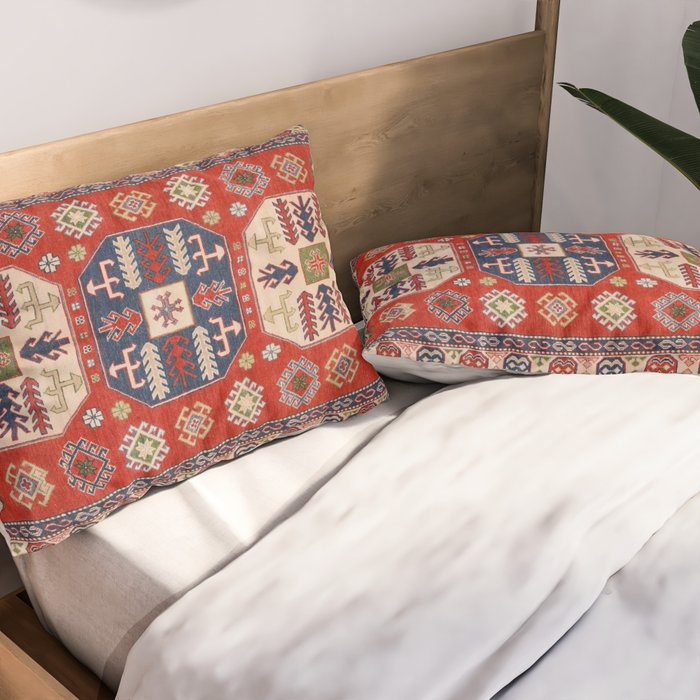 Arrow Spiral Kazak Handmade Rug Pillow Sham Gallery Image 2