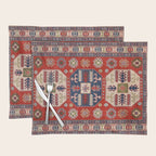 Arrow Spiral Kazak Handmade Rug Placemat Gallery Image 1