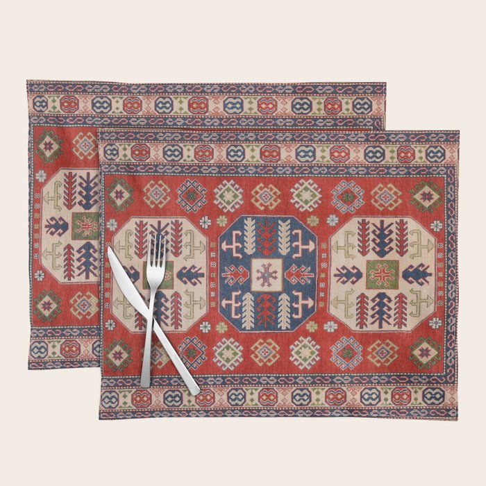 Arrow Spiral Kazak Handmade Rug Placemat Gallery Image 1