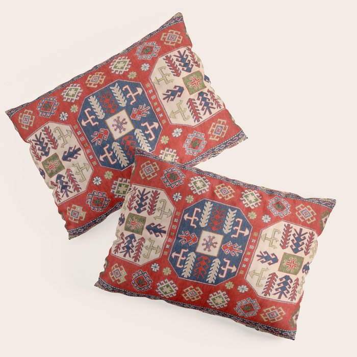 Arrow Spiral Kazak Handmade Rug Pillow Sham Gallery Image 3