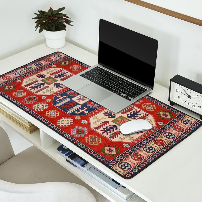 Arrow Spiral Kazak Handmade Rug Desk Mat Gallery Image 2