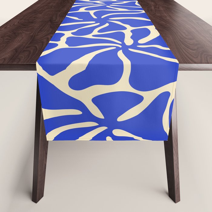 Abstract blue flower pattern Table Runner Gallery Image 1