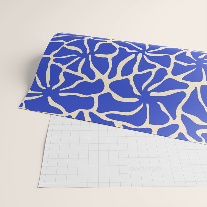 Abstract blue flower pattern Wrapping Paper Gallery Image 2