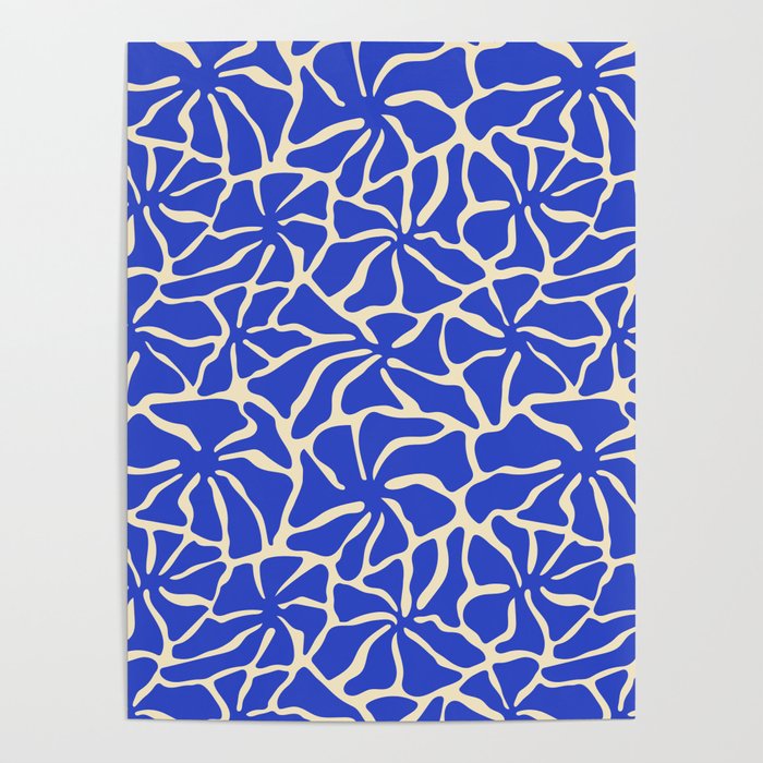 Abstract blue flower pattern Poster Gallery Image 4