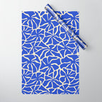 Abstract blue flower pattern Wrapping Paper Gallery Image 1