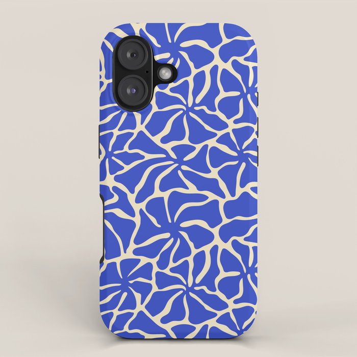 Abstract blue flower pattern iPhone Case Gallery Image 1