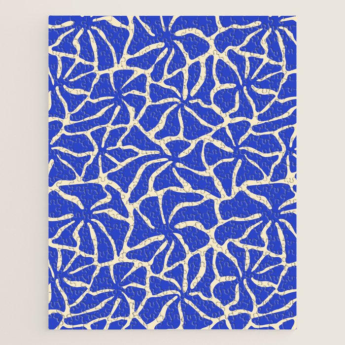 Abstract blue flower pattern Jigsaw Puzzle Gallery Image 1