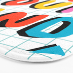Hella' - retro 80s throwback memphis style trendy 1980's neon vibes typography Bath Mat Gallery Image 3