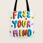 Hella' - retro 80s throwback memphis style trendy 1980's neon vibes typography Tote Bag Gallery Image 1