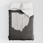 Ohio State Map Chalk Drawing Duvet Cover Gallery Image 6