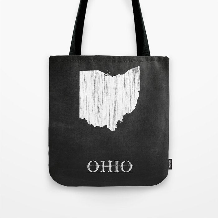 Ohio State Map Chalk Drawing Tote Bag Gallery Image 1