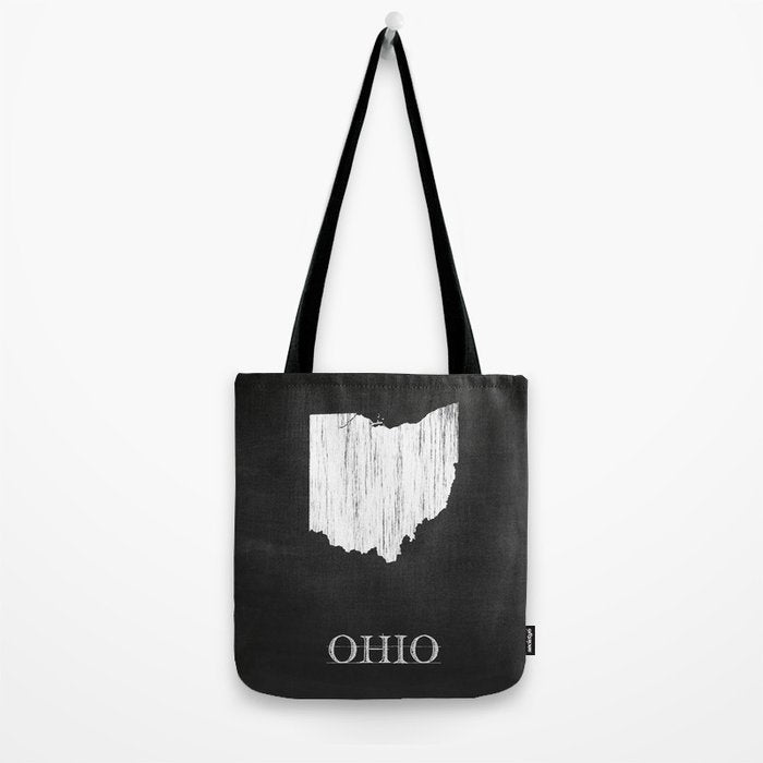 Ohio State Map Chalk Drawing Tote Bag Gallery Image 2