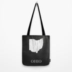 Ohio State Map Chalk Drawing Tote Bag Gallery Image 2