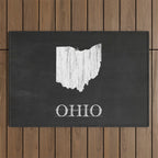 Ohio State Map Chalk Drawing Outdoor Rug Gallery Image 1