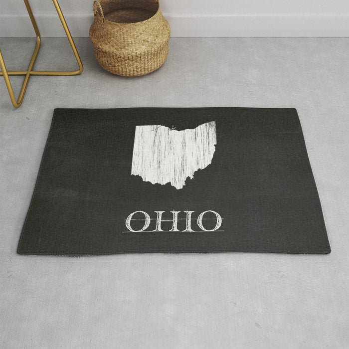 Ohio State Map Chalk Drawing Rug Gallery Image 1