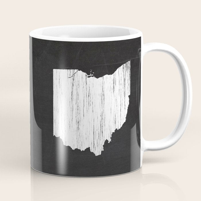 Ohio State Map Chalk Drawing Coffee Mug Gallery Image 1