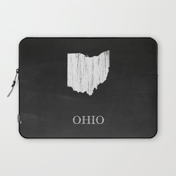 Ohio State Map Chalk Drawing Laptop Sleeve Gallery Image 1