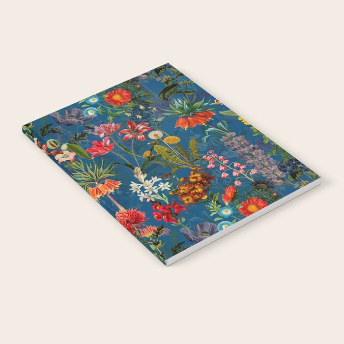 Vintage & Shabby Chic - Blue Midnight Spring Botancial Flower Garden Notebook Gallery Image 2