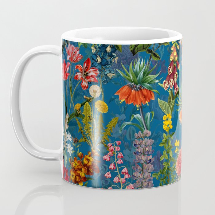 Vintage & Shabby Chic - Blue Midnight Spring Botancial Flower Garden Coffee Mug Gallery Image 3