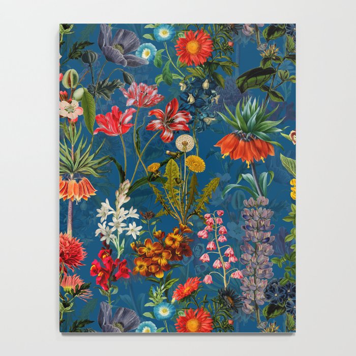 Vintage & Shabby Chic - Blue Midnight Spring Botancial Flower Garden Notebook Gallery Image 4