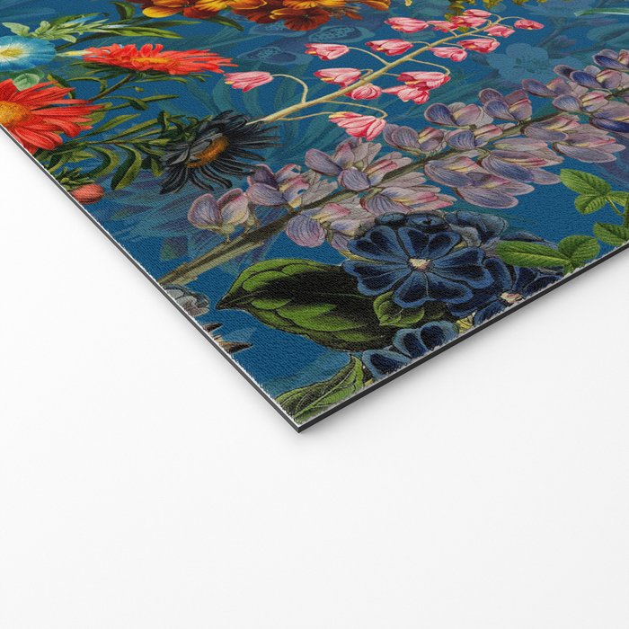 Vintage & Shabby Chic - Blue Midnight Spring Botancial Flower Garden Welcome Mat Gallery Image 2