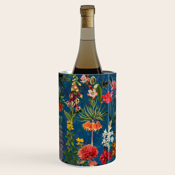 Vintage & Shabby Chic - Blue Midnight Spring Botancial Flower Garden Wine Chiller Gallery Image 1
