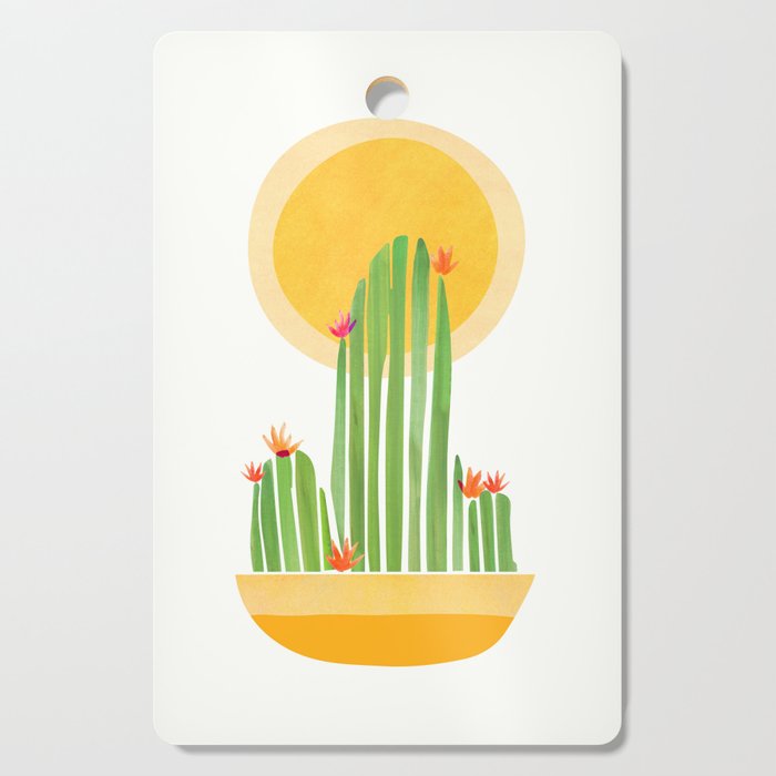 Golden Summer Cactus Cutting Board Gallery Image 1