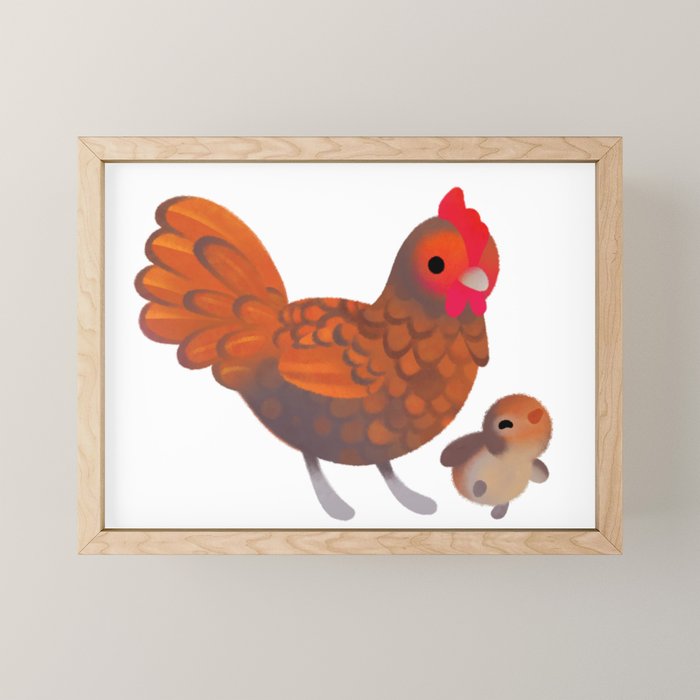 Chicken and Chick Mini Art Print Gallery Image 1