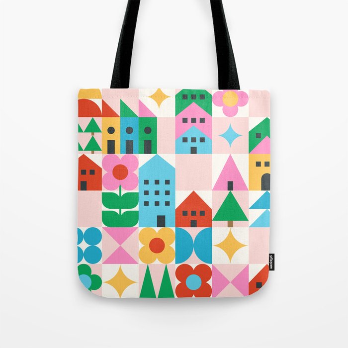 Happy Town Checks Tote Bag Gallery Image 1