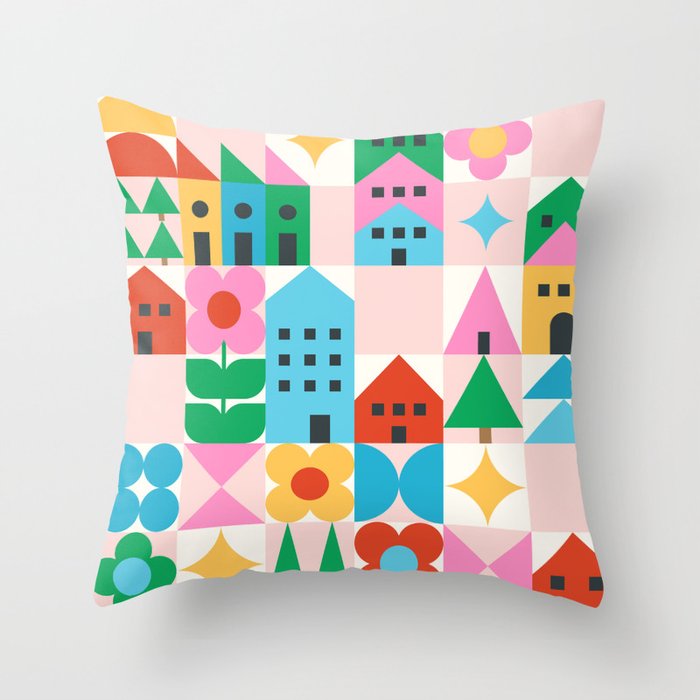 Happy Town Checks Throw Pillow Gallery Image 6