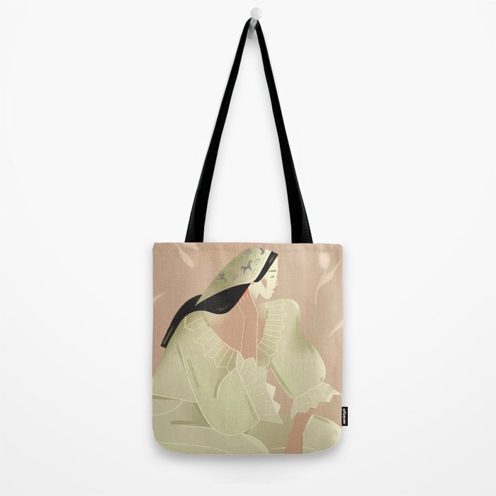  woman in a scarf Tote Bag Gallery Image 2