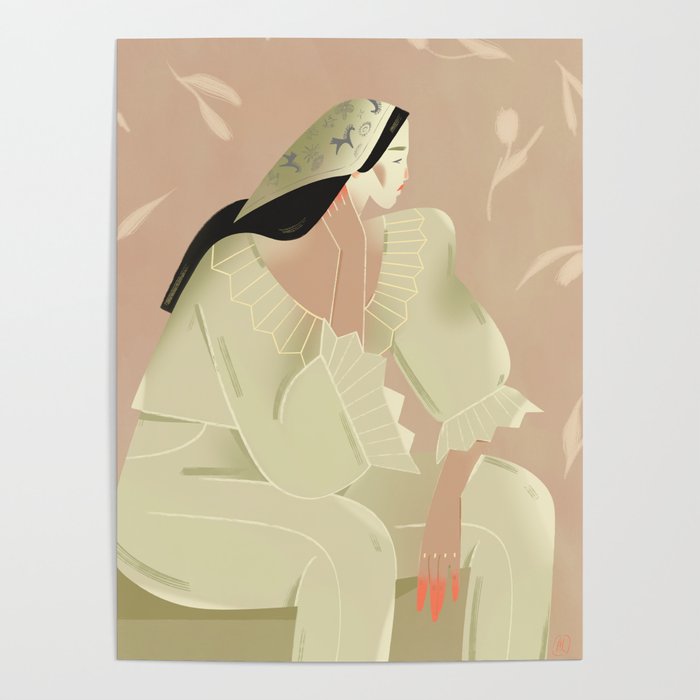  woman in a scarf Poster Gallery Image 1