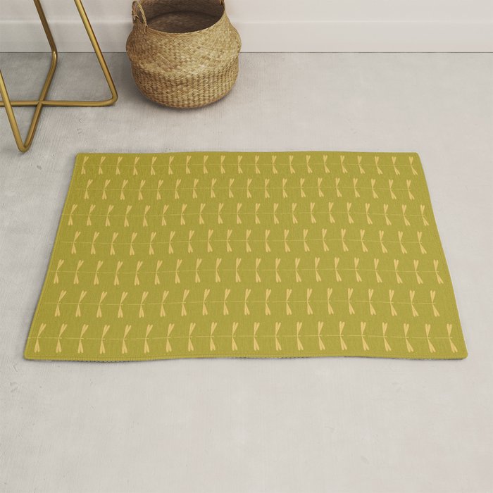Dragonfly Pattern XV Chartreuse Green Rug Gallery Image 1