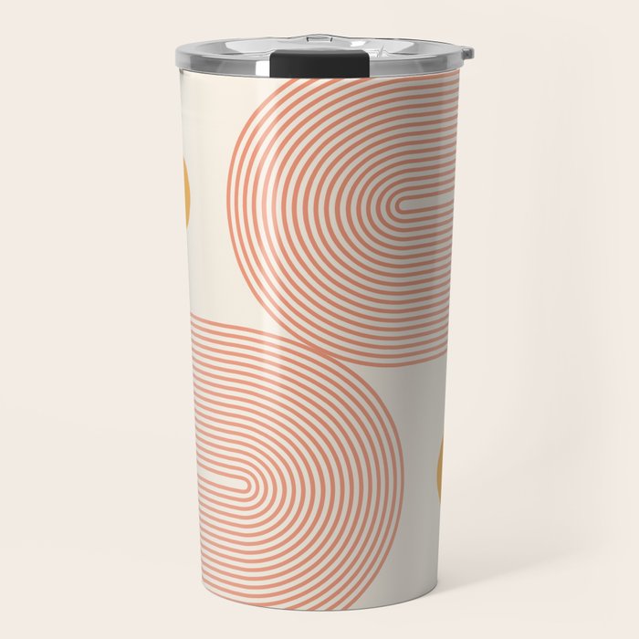 Abstraction_SUN_DOUBLE_LINE_POP_ART_Minimalism_001C Travel Mug Gallery Image 1