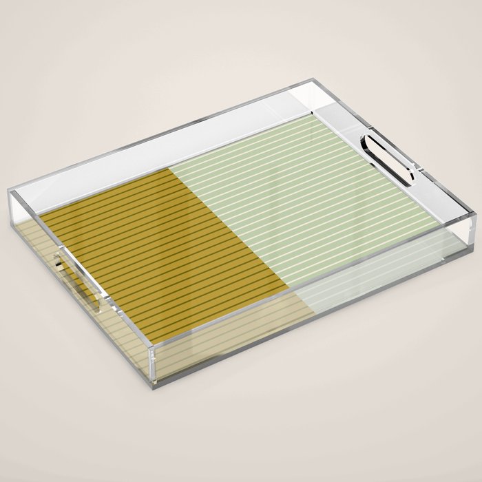 Color Block Lines XXI Moss Acrylic Tray Gallery Image 1