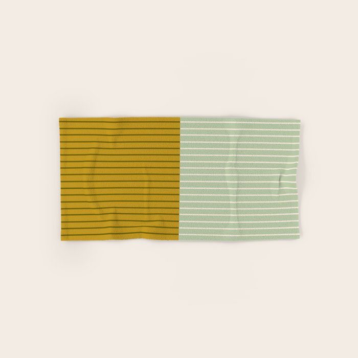 Color Block Lines XXI Moss Bath Towel Gallery Image 1