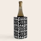 Black and white retro flower art pattern Wine Chiller Gallery Image 3