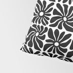 Black and white retro flower art pattern Pillow Sham Gallery Image 4