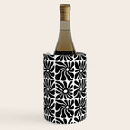 Black and white retro flower art pattern Wine Chiller Gallery Image 1