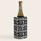 Black and white retro flower art pattern Wine Chiller Gallery Image 2