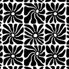 Black and white retro flower art pattern Coffee Mug Gallery Image 2