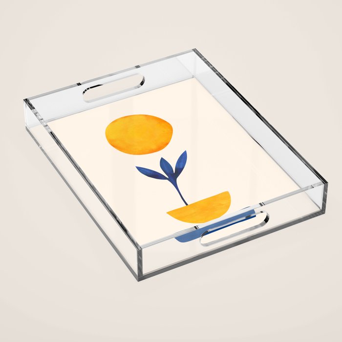 Sunny Sprout Modernist Abstract Botanic Acrylic Tray Gallery Image 1