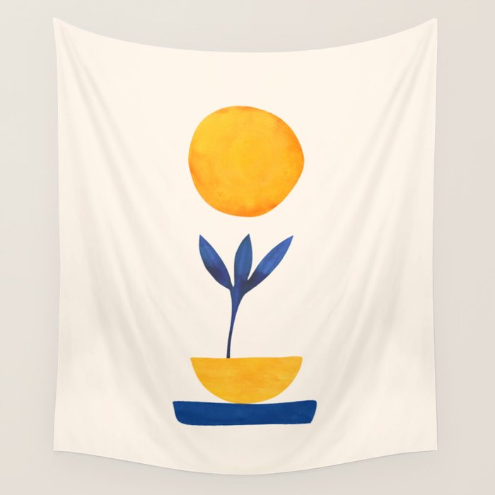 Sunny Sprout Modernist Abstract Botanic Wall Tapestry Gallery Image 1