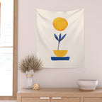 Sunny Sprout Modernist Abstract Botanic Wall Tapestry Gallery Image 2
