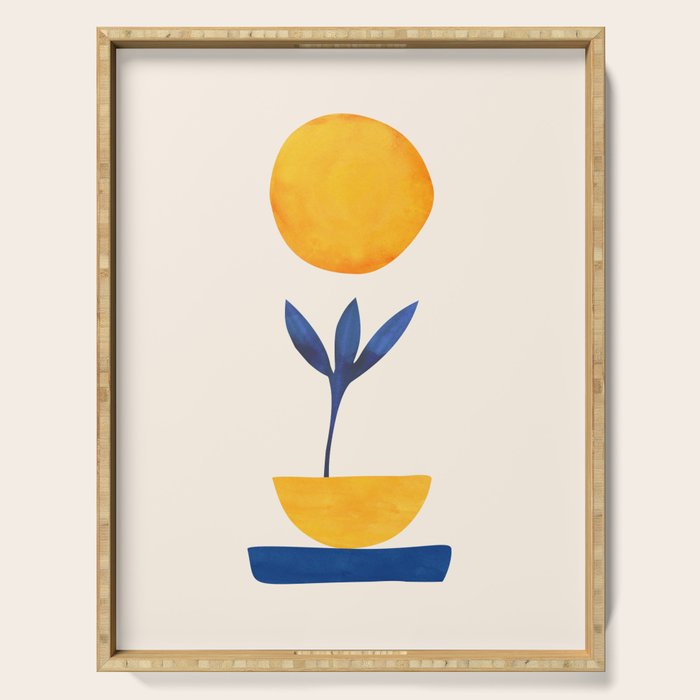 Sunny Sprout Modernist Abstract Botanic Serving Tray Gallery Image 1