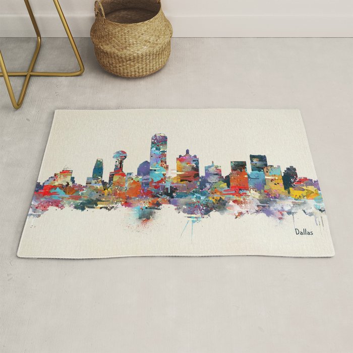 dallas texas skyline Rug Gallery Image 1